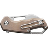 MKM Isonzo Hawkbill Linerlock Knife With M390 Blade Bronze Titanium Handle 3.75 Inch Closed EDC For Knife Enthusiasts by MKM-Maniago Knife Makers