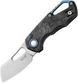 MKM Isonzo Linerlock Cleaver EDC Knife With Bohler M390 Blade Marbled Carbon Fiber Handle Extended Tang Pocket Clip by MKM-Maniago Knife Makers