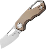 MKM Maniago Isonzo Linerlock Cleaver Knife Titanium Bronze Handle M390 EDC Enthusiasts by MKM-Maniago Knife Makers