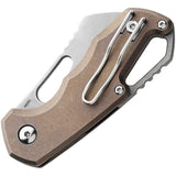 MKM Maniago Isonzo Linerlock Cleaver Knife Titanium Bronze Handle M390 EDC Enthusiasts by MKM-Maniago Knife Makers