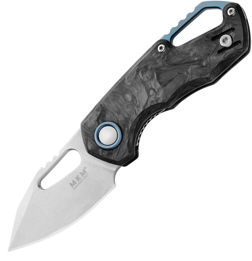 MKM Isonzo Liner Lock Clip Point Knife Premium Maniago M390 Blade Marbled Carbon Fiber Handle EDC Ready by MKM-Maniago Knife Makers