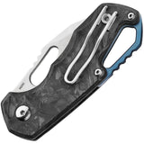 MKM Isonzo Liner Lock Clip Point Knife Premium Maniago M390 Blade Marbled Carbon Fiber Handle EDC Ready by MKM-Maniago Knife Makers