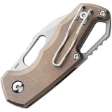 MKM Isonzo Linerlock Knife For EDC With Premium M390 Clip Point Blade And Bronze Titanium Handle by MKM-Maniago Knife Makers