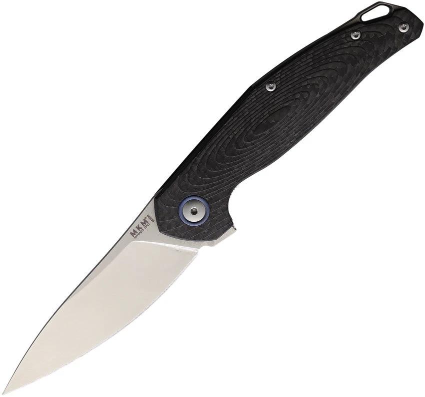 MKM Goccia Linerlock Carbon Fiber EDC Knife Premium M390 Blade Titanium Spacer Extended Tang by MKM-Maniago Knife Makers