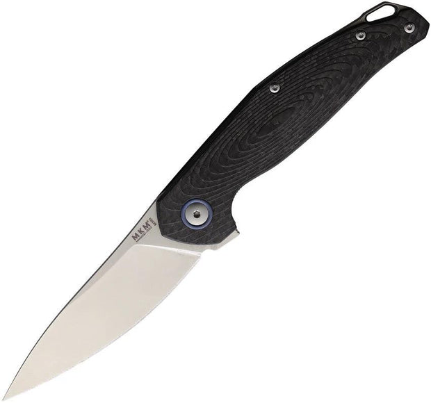 MKM Goccia Linerlock Carbon Fiber EDC Knife Premium M390 Blade Titanium Spacer Extended Tang by MKM-Maniago Knife Makers
