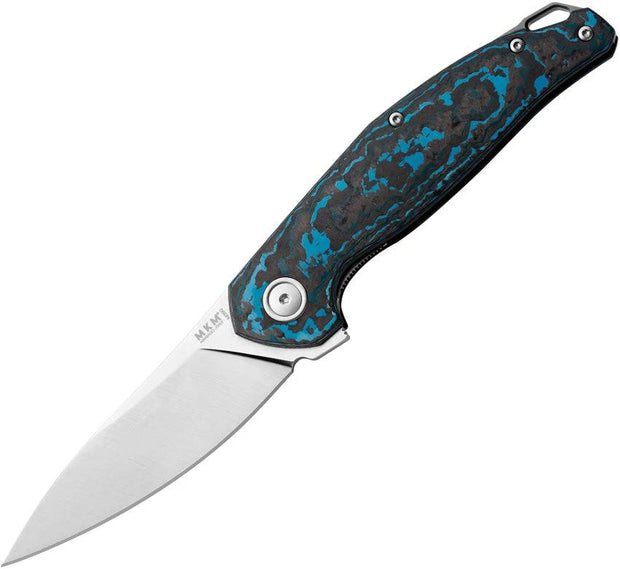 MKM Goccia Linerlock Arctic Storm EDC Knife With M390 Blade, Carbon Fiber Handle, Extended Tang, Includes Case by MKM-Maniago Knife Makers