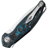 MKM Goccia Linerlock Arctic Storm EDC Knife With M390 Blade, Carbon Fiber Handle, Extended Tang, Includes Case by MKM-Maniago Knife Makers