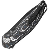 MKM Goccia Liner Lock Knife - White Storm Carbon Fiber Handle, 3.5 Inch Bohler M390 EDC by MKM-Maniago Knife Makers