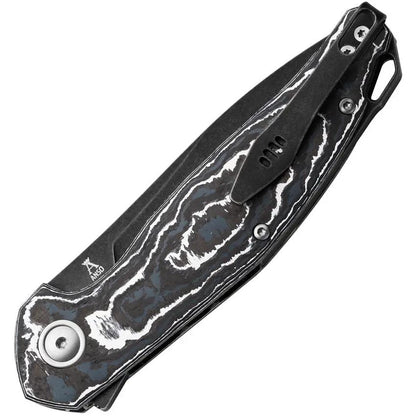 MKM Goccia Liner Lock Knife - White Storm Carbon Fiber Handle, 3.5 Inch Bohler M390 EDC by MKM-Maniago Knife Makers