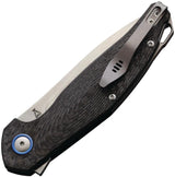MKM Goccia Linerlock Carbon Fiber EDC Knife Premium M390 Blade Titanium Spacer Extended Tang by MKM-Maniago Knife Makers