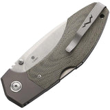 MKM Hero Lockback Knife Green Micarta Handle M390 Blade Titanium Bolsters - Premium EDC Knife for Precision by MKM-Maniago Knife Makers