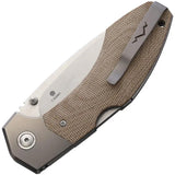 MKM Maniago Hero Lockback Knife - M390 Blade With Natural Micarta And Titanium Bolsters For EDC by MKM-Maniago Knife Makers