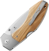 MKM Maniago Hero Lockback Olive Knife With M390 Satin Blade Olive Wood Handle Titanium Bolsters For EDC Enthusiasts by MKM-Maniago Knife Makers