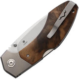 MKM Hero Lockback Walnut EDC Knife With Bohler M390 Satin Blade And Titanium Bolsters by MKM-Maniago Knife Makers