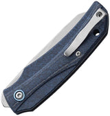 MKM Ice Denim Linerlock Knife IC-DC MagnaCut 2.5Inch Sheepsfoot Blade With Denim Micarta Handle For EDC by MKM-Maniago Knife Makers