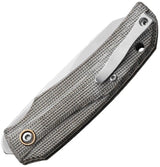 MKM Ice Linerlock Knife CPM MagnaCut Green Micarta EDC With Stonewash Sheepsfoot Blade And Extended Tang by MKM-Maniago Knife Makers