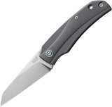 MKM Ice Linerlock Knife MagnaCut CPM 2.5in Sheepsfoot Blade Gray G10 Extended Tang EDC Stonewash Finish by MKM-Maniago Knife Makers