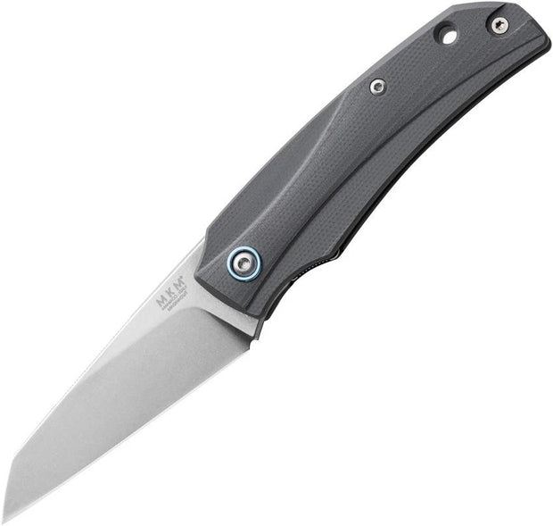 MKM Ice Linerlock Knife MagnaCut CPM 2.5in Sheepsfoot Blade Gray G10 Extended Tang EDC Stonewash Finish by MKM-Maniago Knife Makers