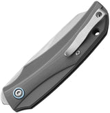 MKM Ice Linerlock Knife MagnaCut CPM 2.5in Sheepsfoot Blade Gray G10 Extended Tang EDC Stonewash Finish by MKM-Maniago Knife Makers