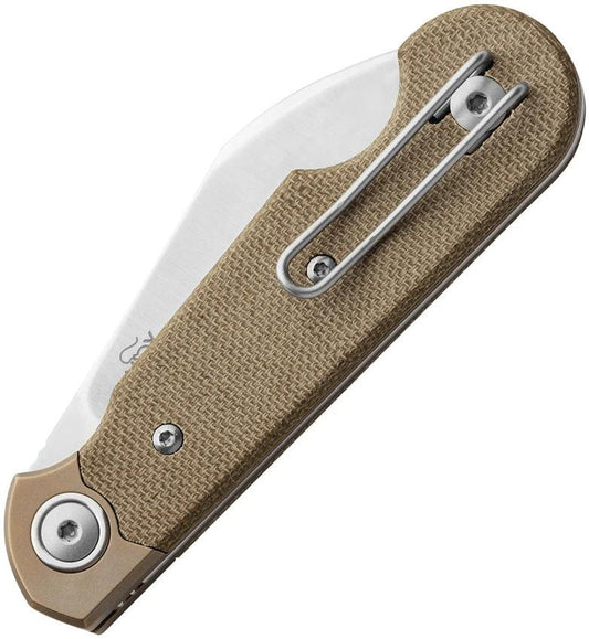 MKM Maniago Jaques Folder Green Canvas Micarta MagnaCut Wharncliffe EDC Knife 3.5 Inch Closed with Titanium Bolster by MKM-Maniago Knife Makers