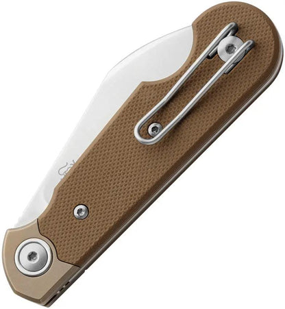 MKM Maniago Jaques Folder MagnaCut Wharncliffe EDC Knife - Earth Brown G10 Handle With Titanium Bolsters by MKM-Maniago Knife Makers