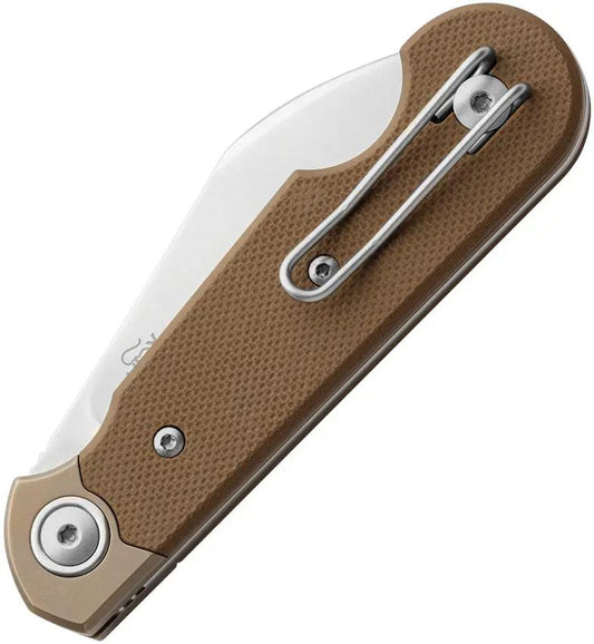 MKM Maniago Jaques Folder MagnaCut Wharncliffe EDC Knife - Earth Brown G10 Handle With Titanium Bolsters by MKM-Maniago Knife Makers