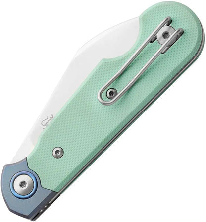 MKM Maniago Jaques Folder - MagnaCut Wharncliffe EDC Knife With Tiffany Blue G10 Handle And Titanium Bolsters by MKM-Maniago Knife Makers