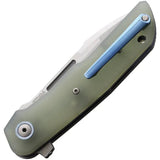 MKM Clap Liner Lock Knife Jade G10 Handle M390 Satin 3In Blade EDC Everyday Carry by MKM-Maniago Knife Makers