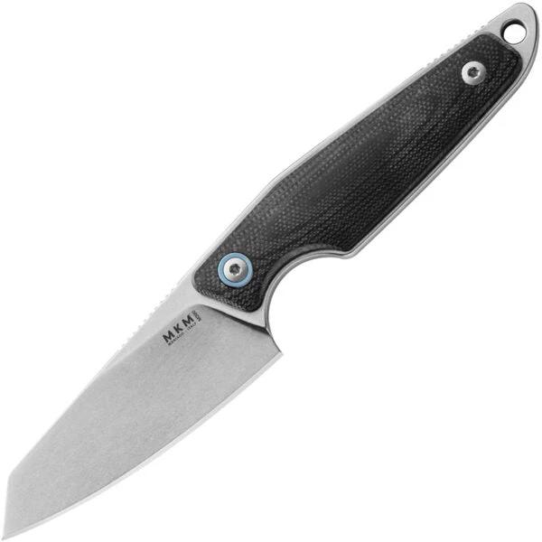 MKM Makro 2 Black G10 Knife With Stonewashed M390 Blade Full Tang EDC For Enthusiasts Lanyard Hole Sheath by MKM-Maniago Knife Makers