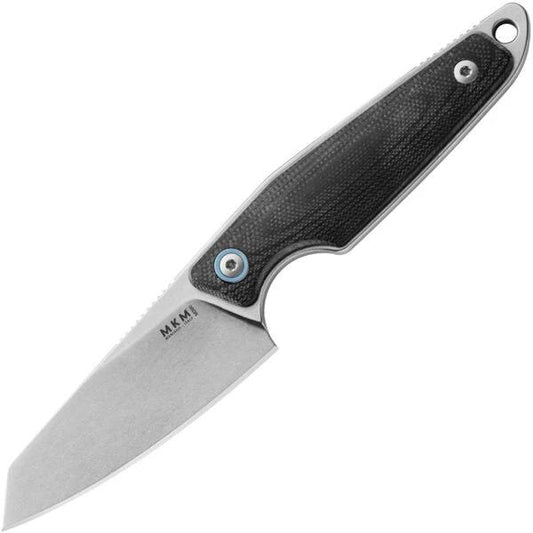 MKM Makro 2 Black G10 Knife With Stonewashed M390 Blade Full Tang EDC For Enthusiasts Lanyard Hole Sheath by MKM-Maniago Knife Makers