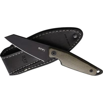 MKM Makro 2 Black Green Micarta Knife With M390 Sheepsfoot Blade Extended Tang EDC Enthusiast by MKM-Maniago Knife Makers