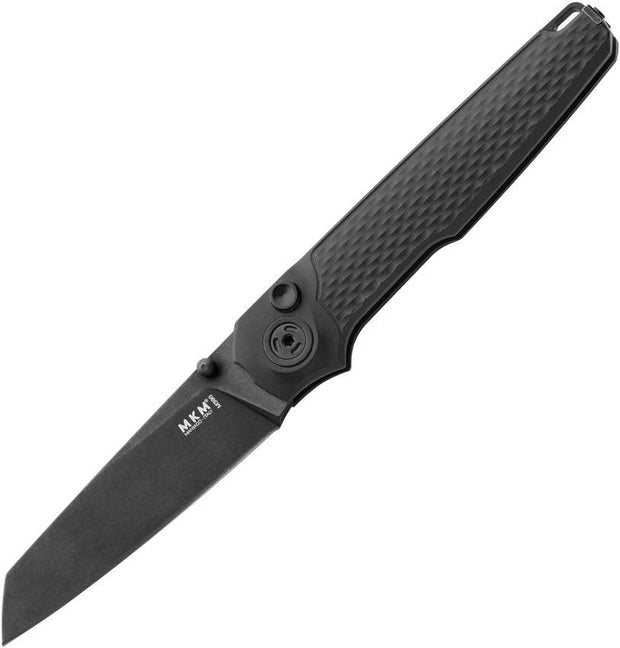 MKM Maniago Miura Button Lock Knife 2.75 Inch MagnaCut Sheepsfoot Blade Black Aluminum Handle EDC by MKM-Maniago Knife Makers