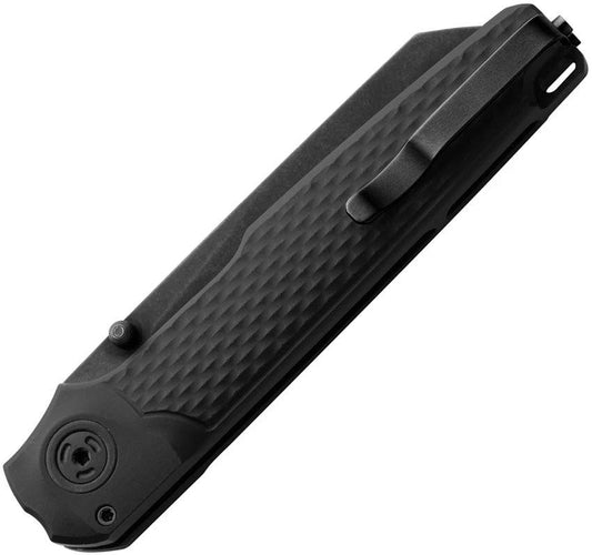 MKM Maniago Miura Button Lock Knife 2.75 Inch MagnaCut Sheepsfoot Blade Black Aluminum Handle EDC by MKM-Maniago Knife Makers
