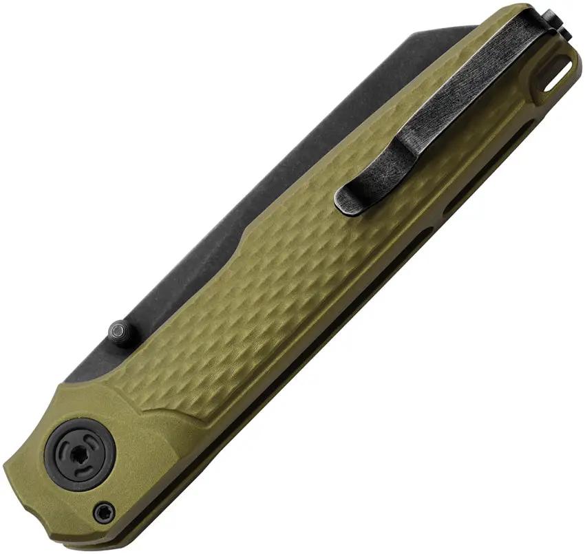 MKM Maniago Miura Button Lock Knife With CPM MagnaCut Sheepsfoot Blade Green Textured Aluminum Handle EDC by MKM-Maniago Knife Makers