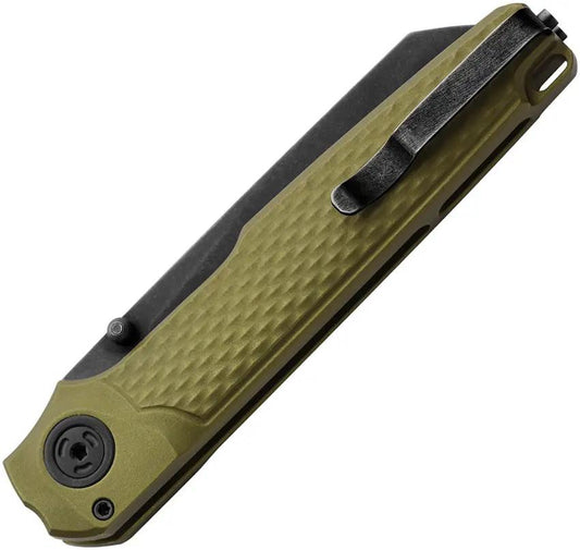 MKM Maniago Miura Button Lock Knife With CPM MagnaCut Sheepsfoot Blade Green Textured Aluminum Handle EDC by MKM-Maniago Knife Makers