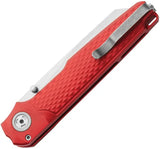 MKM Maniago Miura Button Lock Knife Red Aluminum Handle CPM MagnaCut Sheepsfoot 4 Inch Closed For EDC Enthusiasts by MKM-Maniago Knife Makers