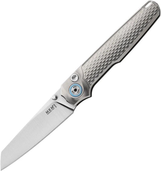 MKM Maniago Miura Button Lock Ti Folding Knife Bohler M390 Blade 2.75in EDC Pocket Clip by MKM-Maniago Knife Makers