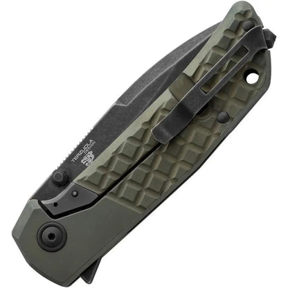 MKM Maximo Framelock Ti Green EDC Knife Maniago M390 Blade Extended Tang Glass Breaker by MKM-Maniago Knife Makers