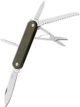 MKM Malga 5 Multitool Knife MagnaCut Blade Green Canvas Micarta Handle For Outdoor Enthusiasts by MKM-Maniago Knife Makers