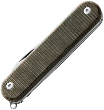 MKM Malga 5 Multitool Knife MagnaCut Blade Green Canvas Micarta Handle For Outdoor Enthusiasts by MKM-Maniago Knife Makers