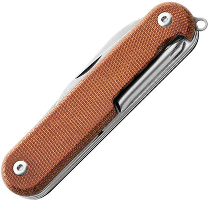 MKM Maniago Malga 5 Multipurpose Knife MagnaCut Blade Natural Canvas Micarta Handle EDC Multitool by MKM-Maniago Knife Makers