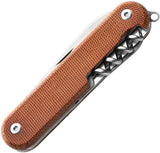 MKM Malga 6 Multipurpose Knife - MagnaCut Blade, Natural Canvas Micarta Handle, Made in Italy for Outdoor Enthusiasts by MKM-Maniago Knife Makers