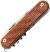 MKM Malga 6 Multipurpose Knife - MagnaCut Blade, Natural Canvas Micarta Handle, Made in Italy for Outdoor Enthusiasts by MKM-Maniago Knife Makers