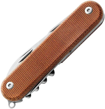 MKM Malga 6 Multipurpose Knife - MagnaCut Blade, Natural Canvas Micarta Handle, Made in Italy for Outdoor Enthusiasts by MKM-Maniago Knife Makers
