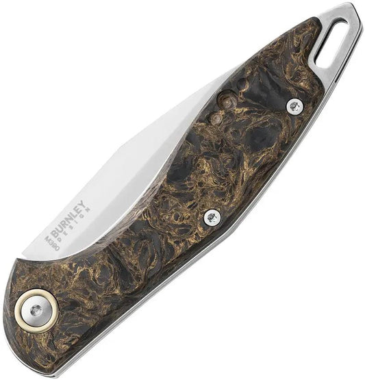 MKM Maniago Knife Makers Fara Slip Joint EDC Knife Bohler M390 4 Inch Closed Dark Matter Gold Carbon Fiber For EDC Fans by MKM-Maniago Knife Makers