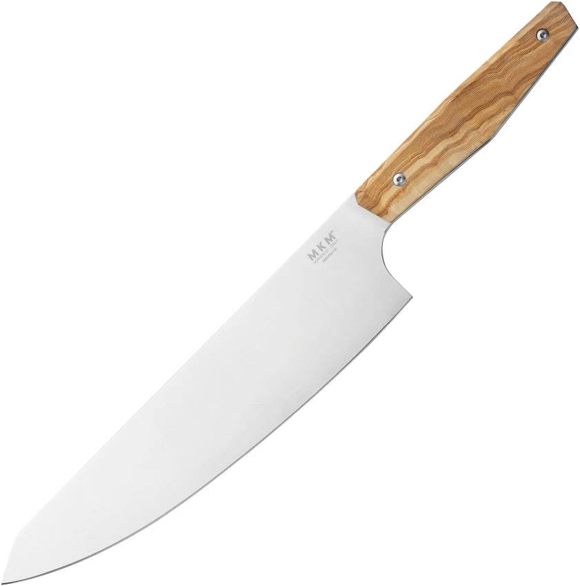 MKM Prima Gyuto Chef Knife Olive Wood Handle 8 Inch For Professional Chefs Satin X50CrMoV15 Limited Edition by MKM-Maniago Knife Makers