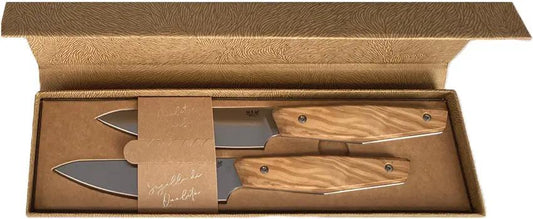 MKM Prima Steak Knife Set - Premium Olive Wood Handles And Full Tang X50CrMoV15 Blades For Home Cooks by MKM-Maniago Knife Makers