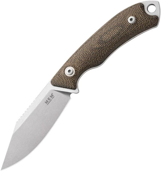 MKM Tango 4 Fixed Blade Knife EDC Everyday Carry with Elmax Clip Point Green Micarta by MKM-Maniago Knife Makers