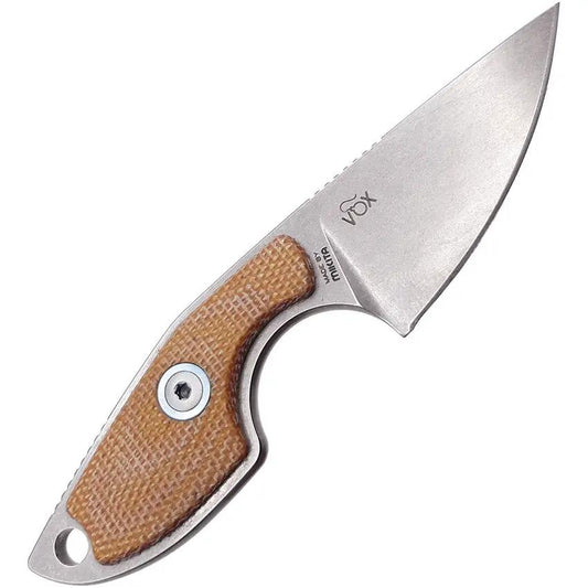 MKM Mikro 1 Fixed Blade Knife With Stonewashed M390 Drop Point Micarta Handle Magnetic Sheath For EDC Enthusiasts by MKM-Maniago Knife Makers