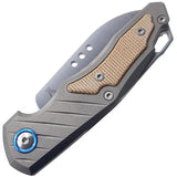 MKM Root Slip Joint Knife Premium With M390 Blade Titanium Handle Micarta Onlay Jens Anso Design For EDC Enthusiasts by MKM-Maniago Knife Makers
